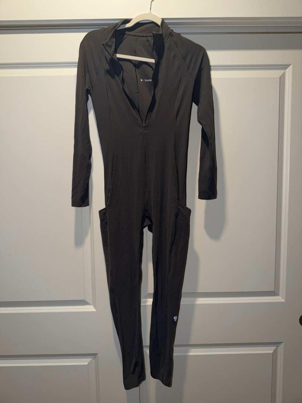 ARITZIA Grey Full-Length Zippered One-Piece Jumpsuit